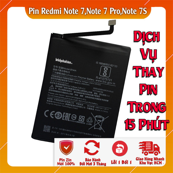 Pin Webphukien cho Xiaomi Redmi Note 7, Note 7 Pro, Note 7S Việt Nam BN4A - 4000mAh